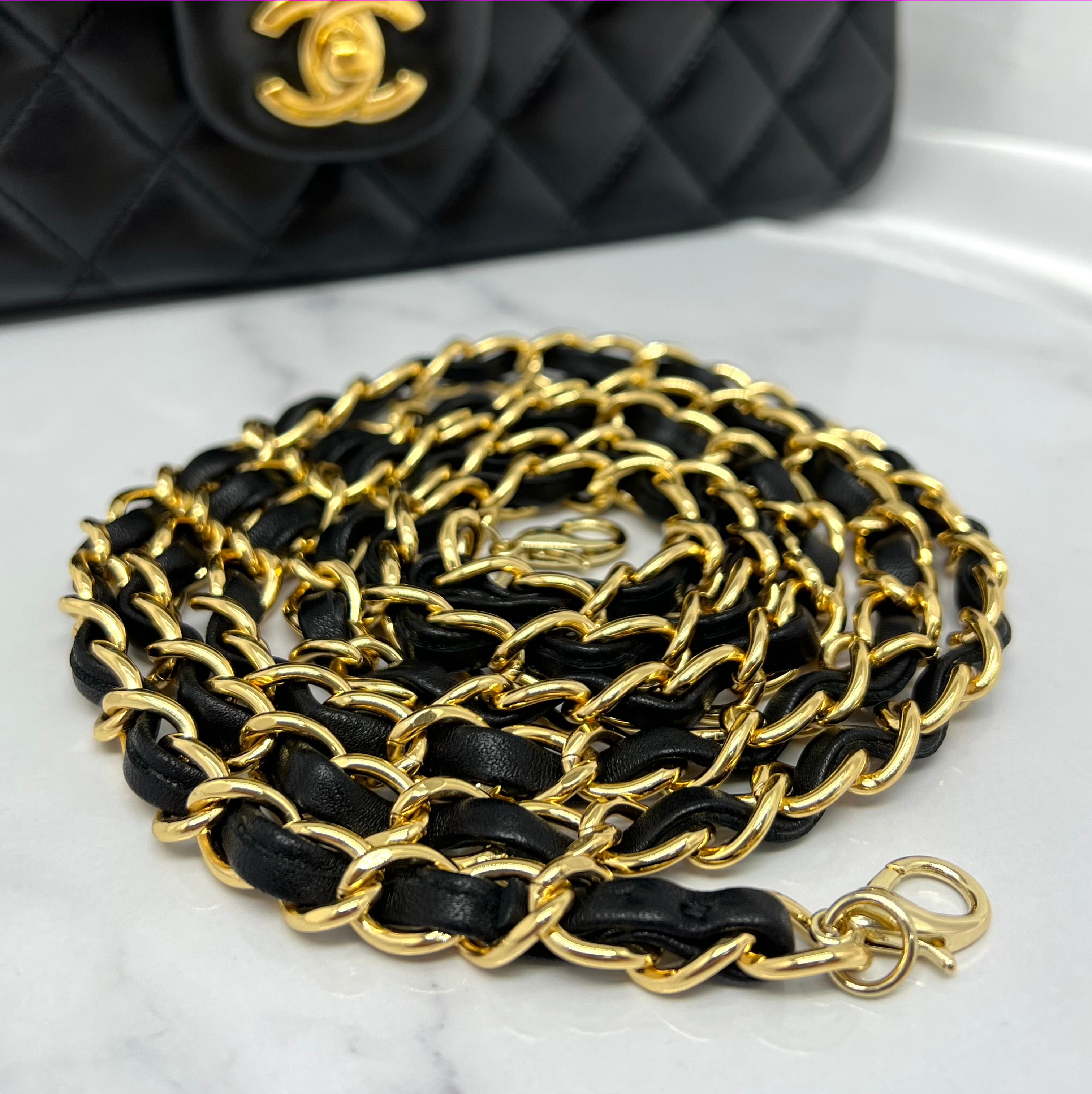 High Quality Interwoven Leather Chain Strap - Standard Size
