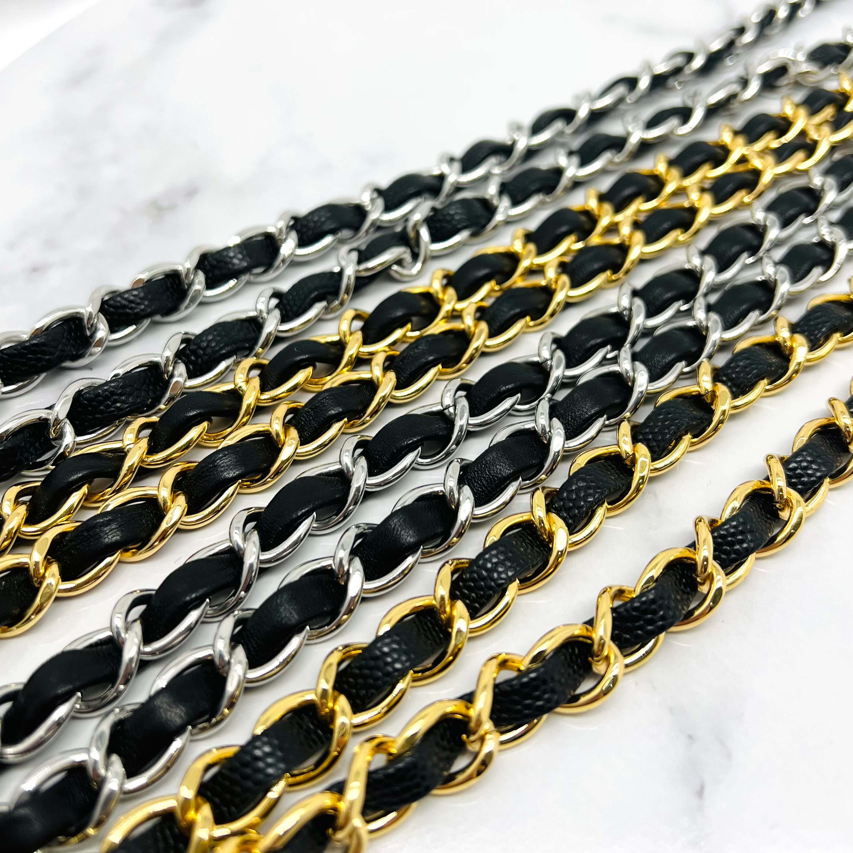 High Quality Interwoven Leather Chain Strap - Standard Size